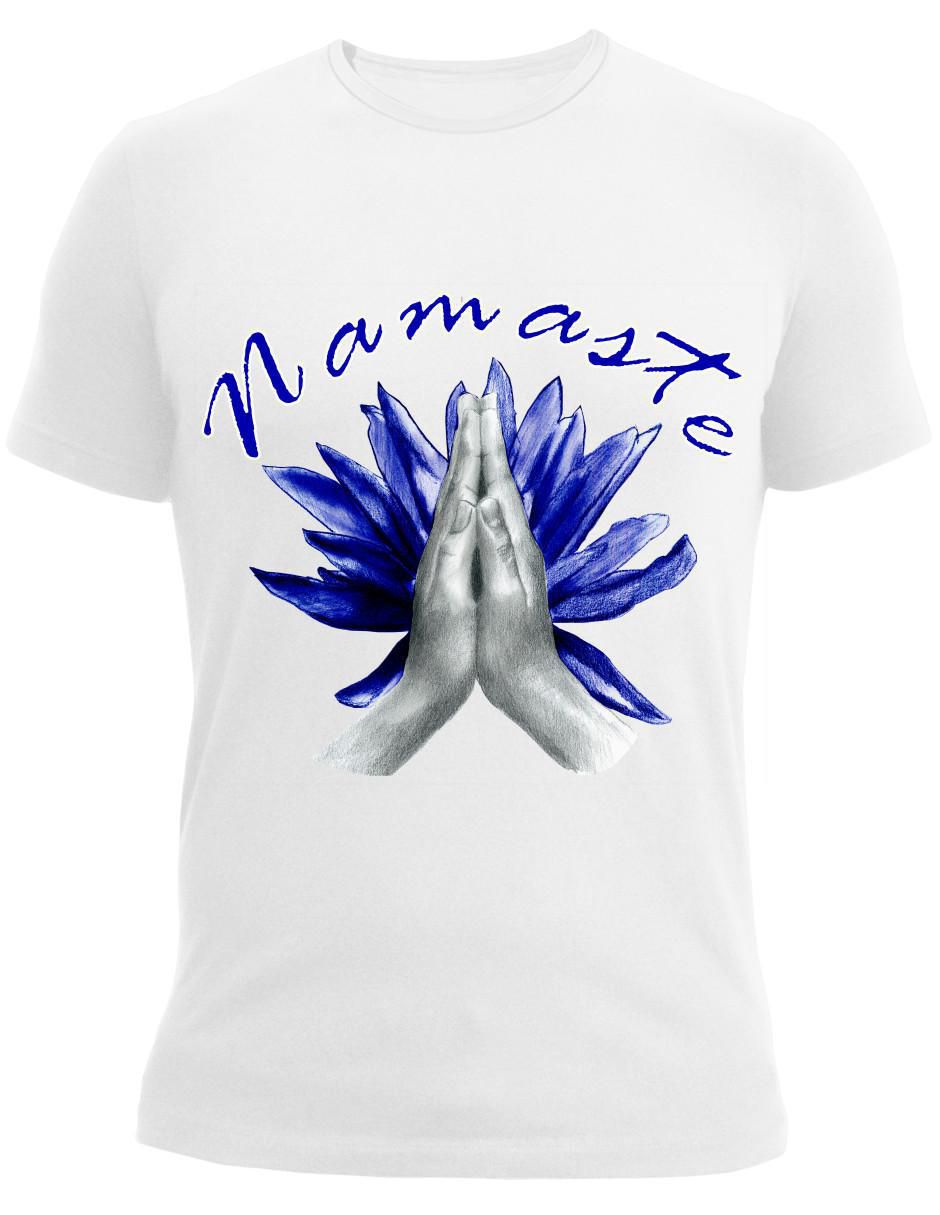 Playera Namasté Flor de loto Espiritual cuello redondo para hombre 2