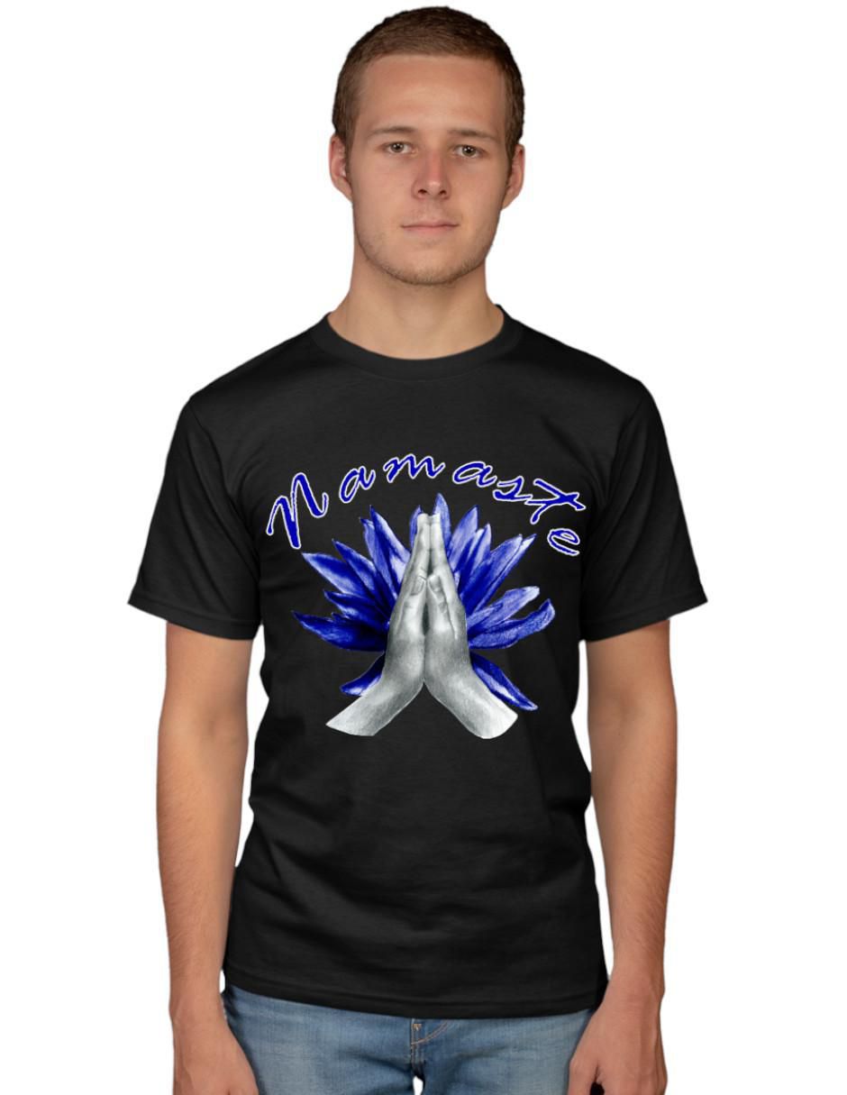 Playera Namasté Flor de loto Espiritual cuello redondo para hombre