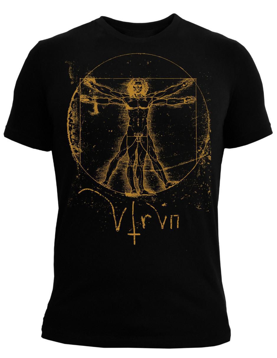 Playera Marëvnyk Alta Gama Vitruvian Man Da Vinci cuello redondo para hombre