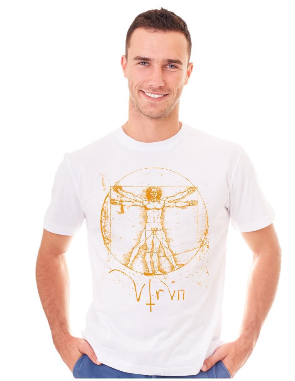 Playera Alta Gama Vitruvian Man Da Vinci cuello redondo para hombre