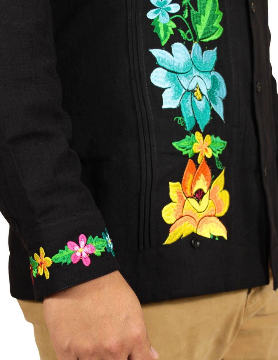 Guayabera manga larga para hombre 4