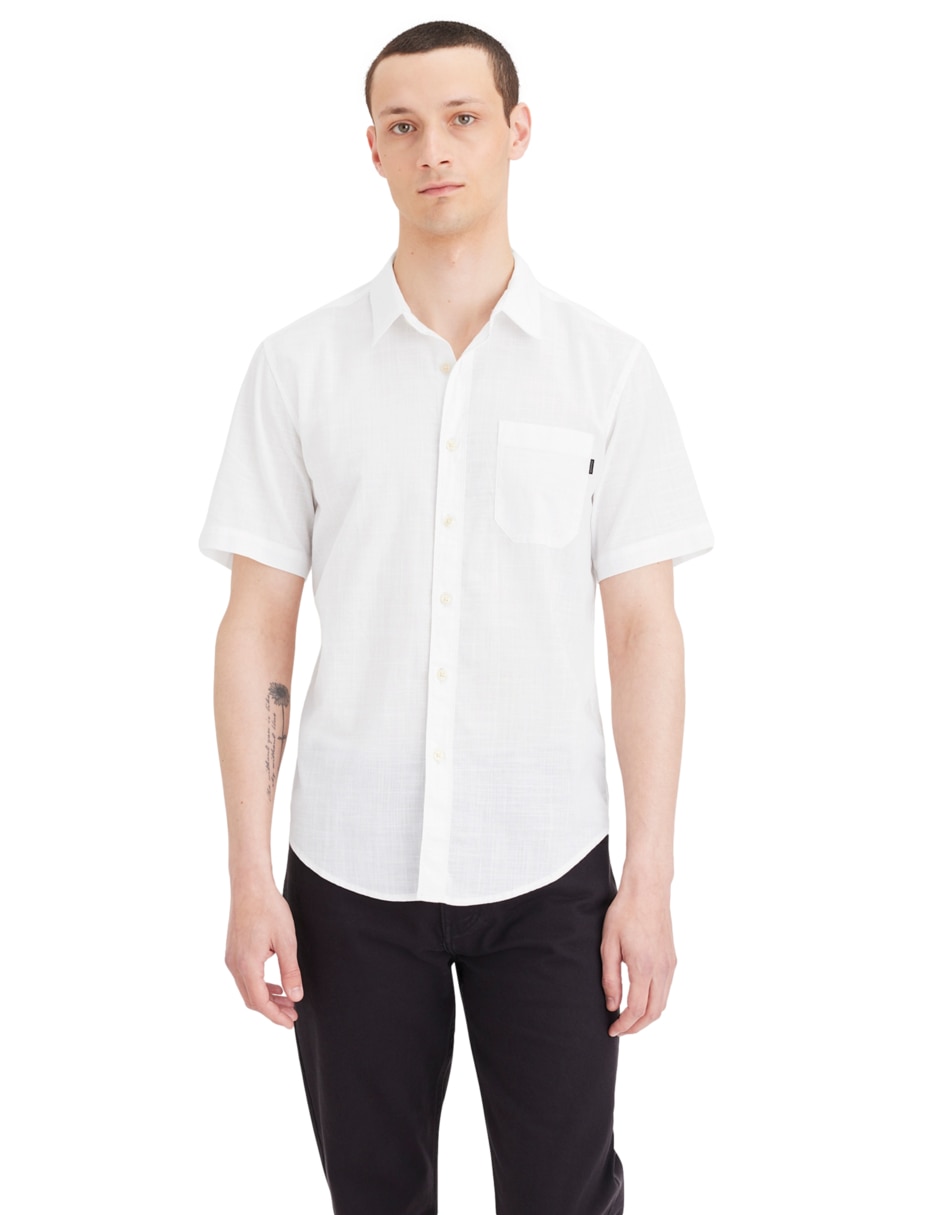 Camisa casual de algodón manga corta para hombre 1