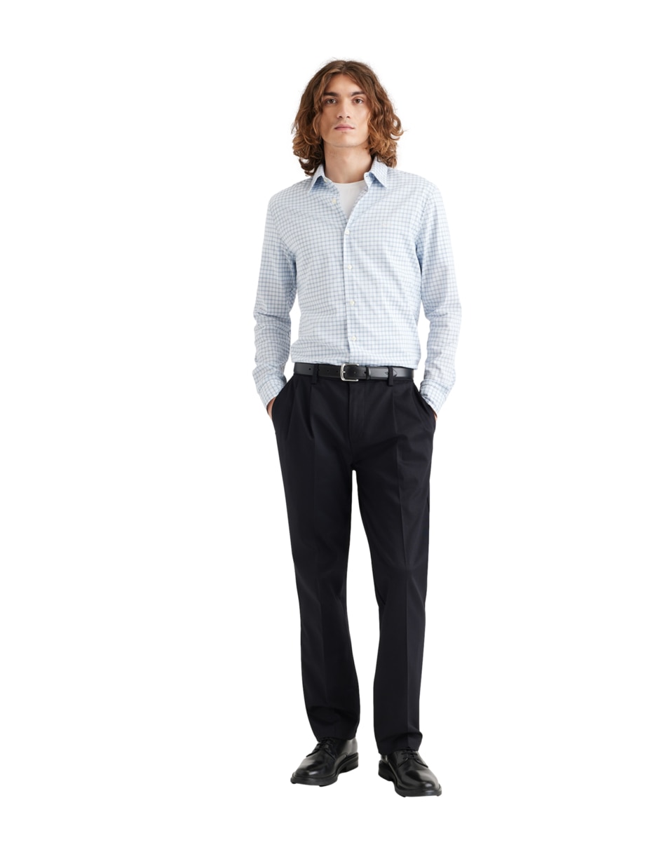 Pantalón de vestir recto de algodón para hombre 2