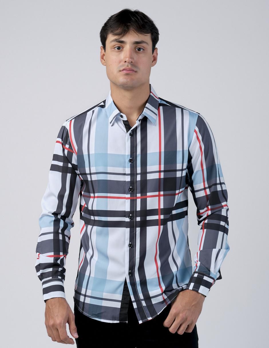 Camisa casual manga larga para hombre