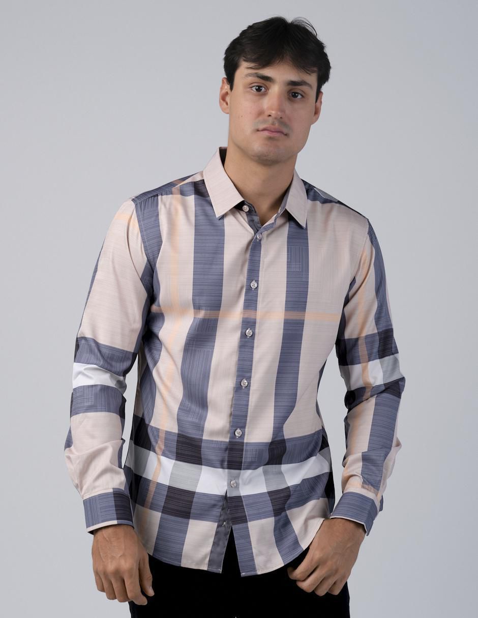 Camisa casual manga larga para hombre