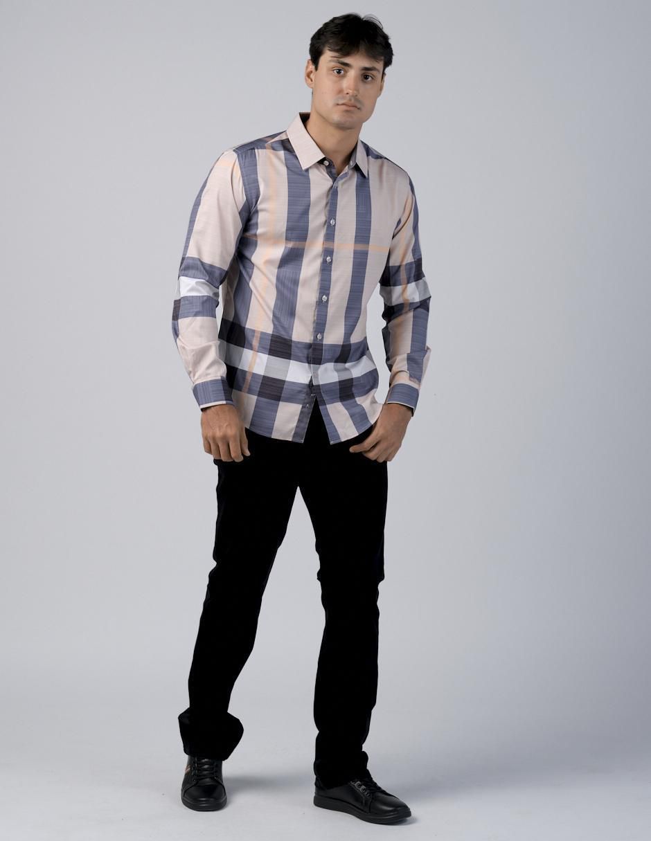Camisa casual manga larga para hombre 4