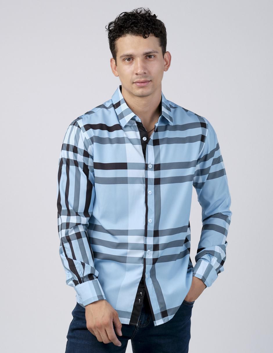 Camisa casual manga larga para hombre