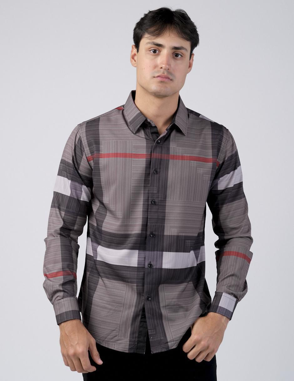 Camisa casual manga larga para hombre
