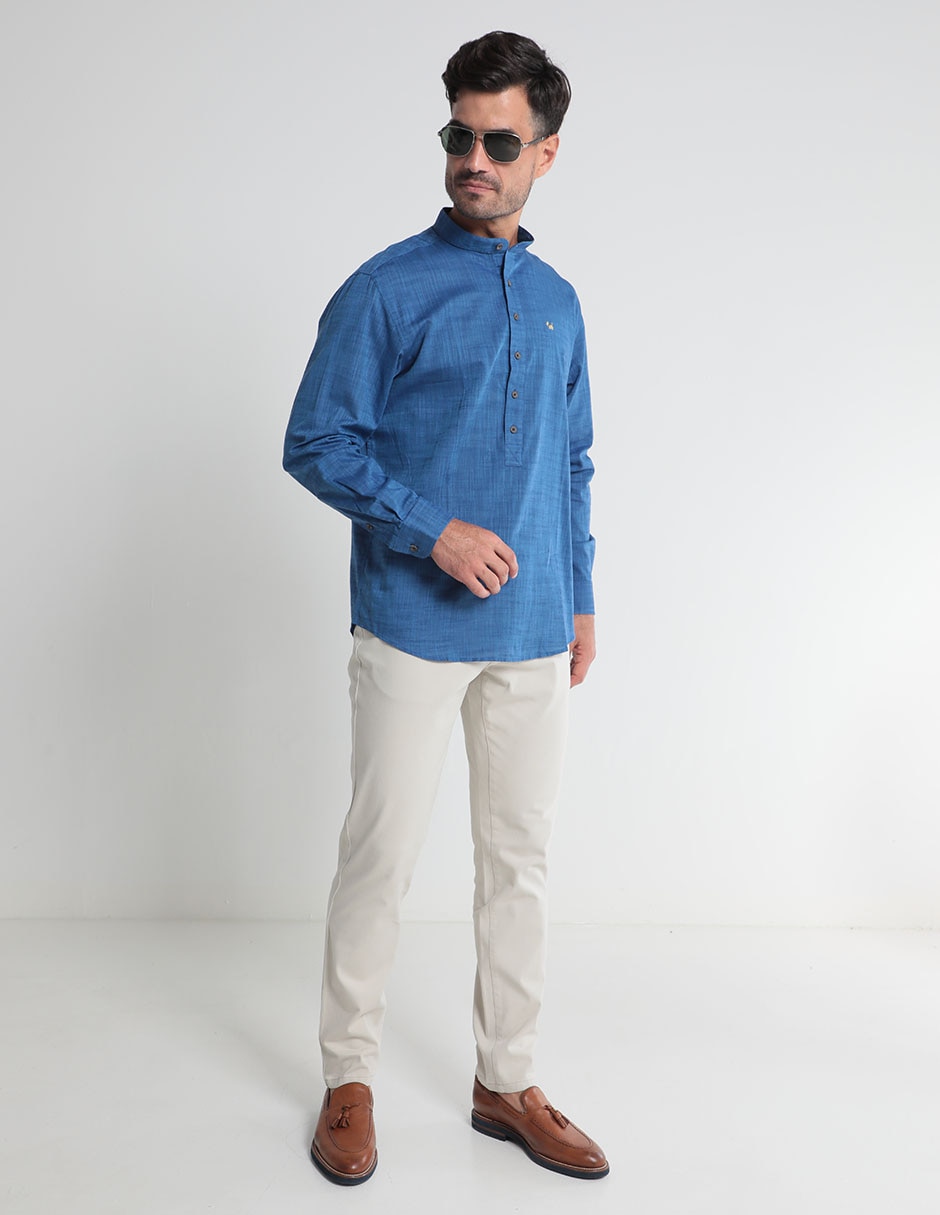 Camisa casual de algodón manga larga para hombre 3