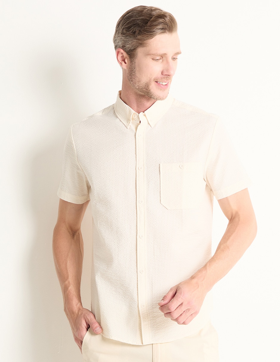 Camisa casual de algodón manga corta para hombre Camisa casual de algodón manga corta para hombre