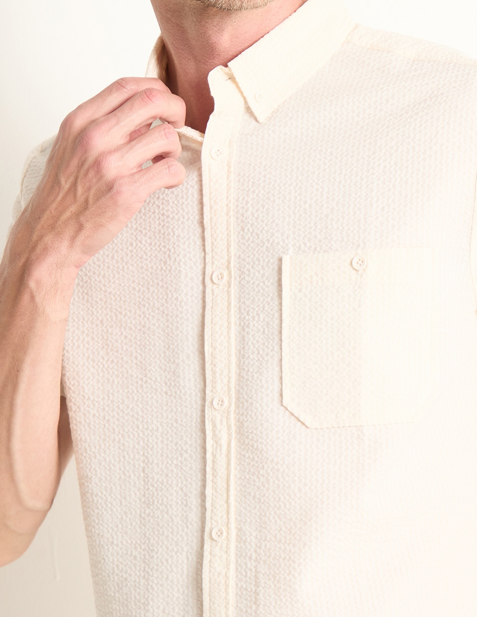 Camisa casual de algodón manga corta para hombre 4