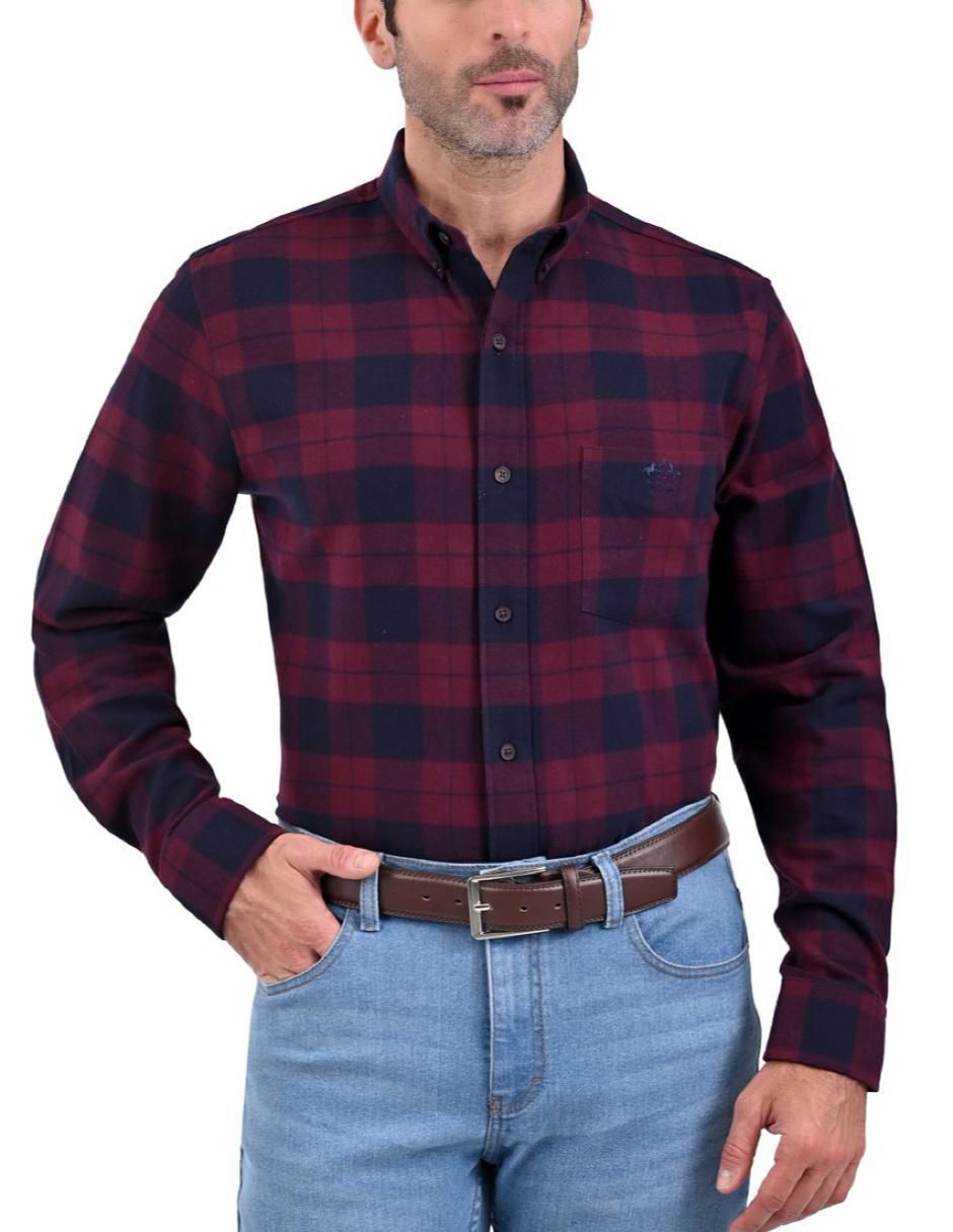 Camisa casual de algodón manga larga para hombre 1