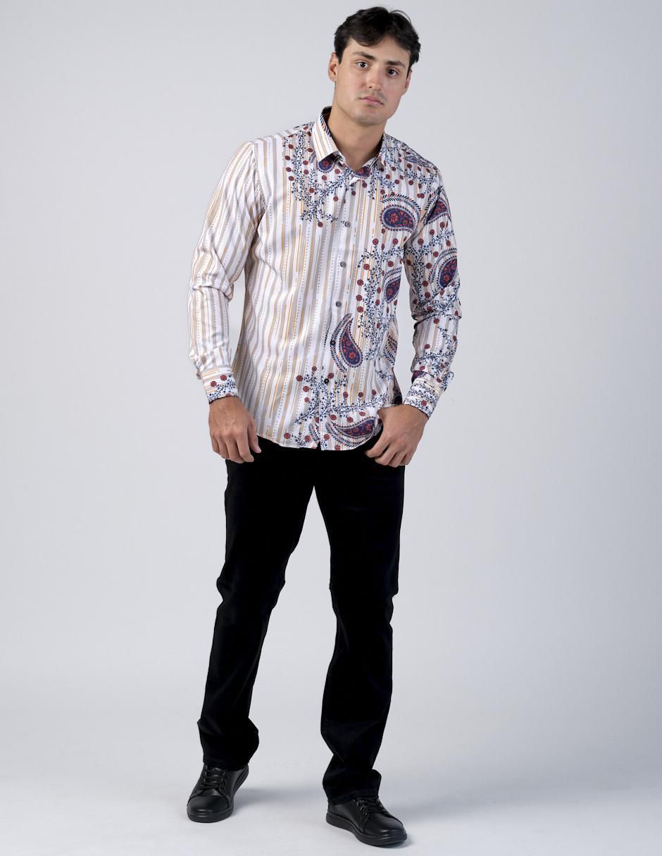 Camisa casual manga larga para hombre 4