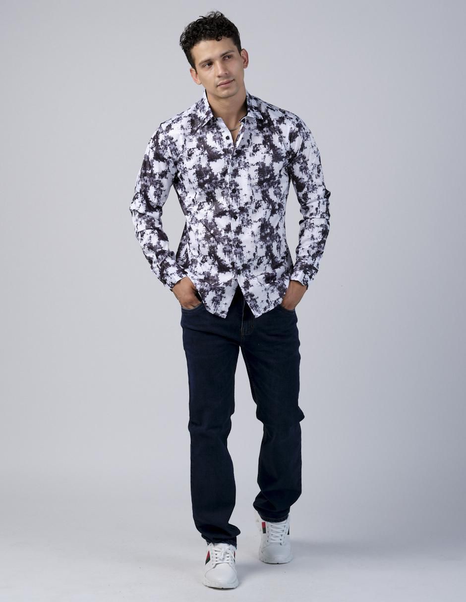 Camisa casual manga larga para hombre 4