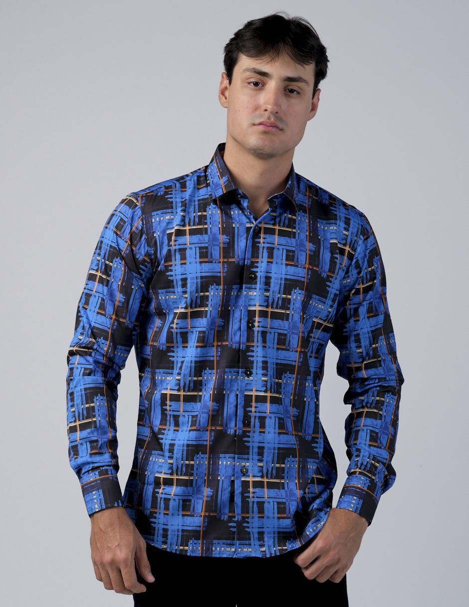 Camisa casual manga larga para hombre