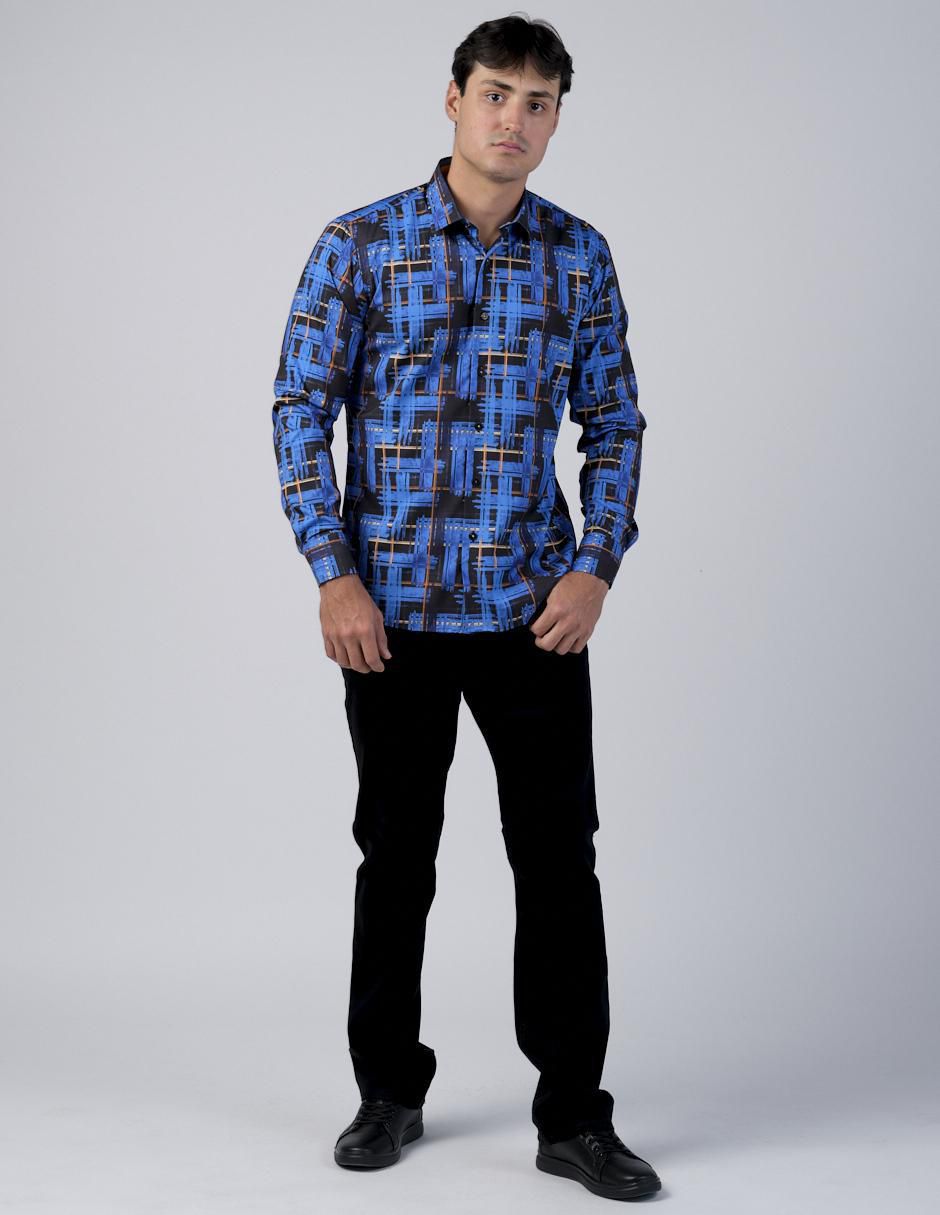 Camisa casual manga larga para hombre 4