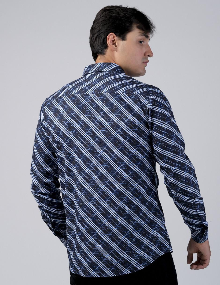 Camisa casual manga larga para hombre 3