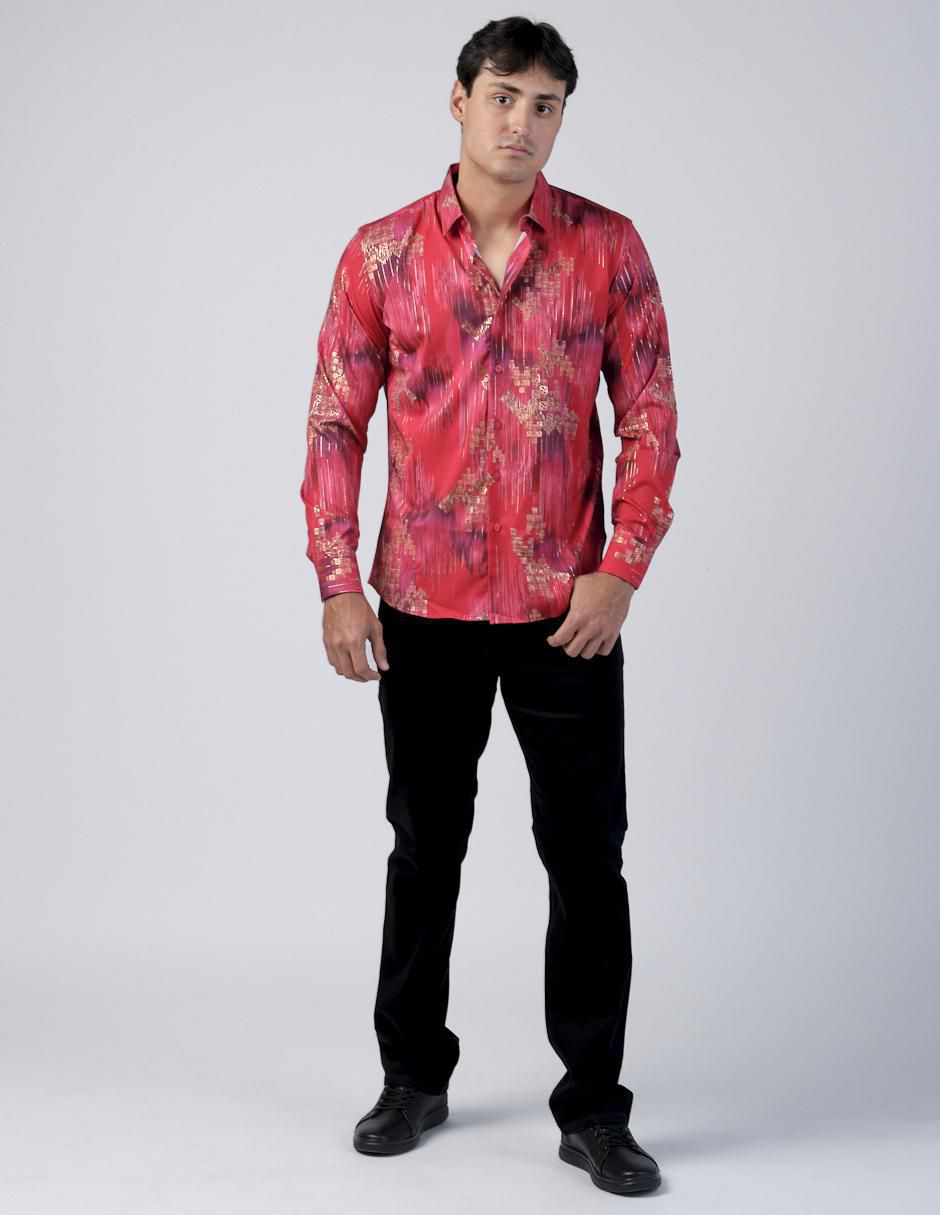 Camisa casual manga larga para hombre 4