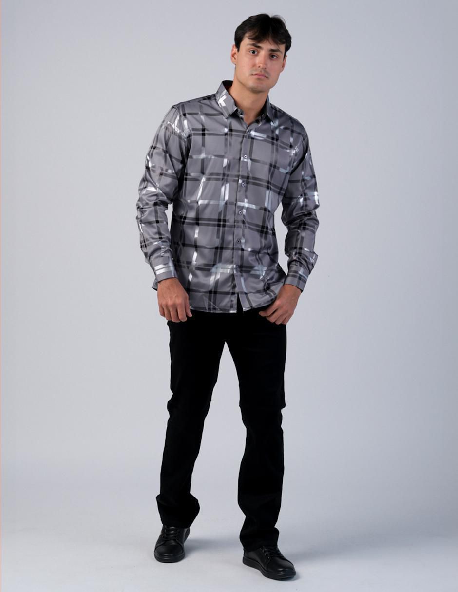 "camisa/sobrecamisa" casual benziny "de" (si aplica) poliéster y algodón "manga" larga "para hombre"