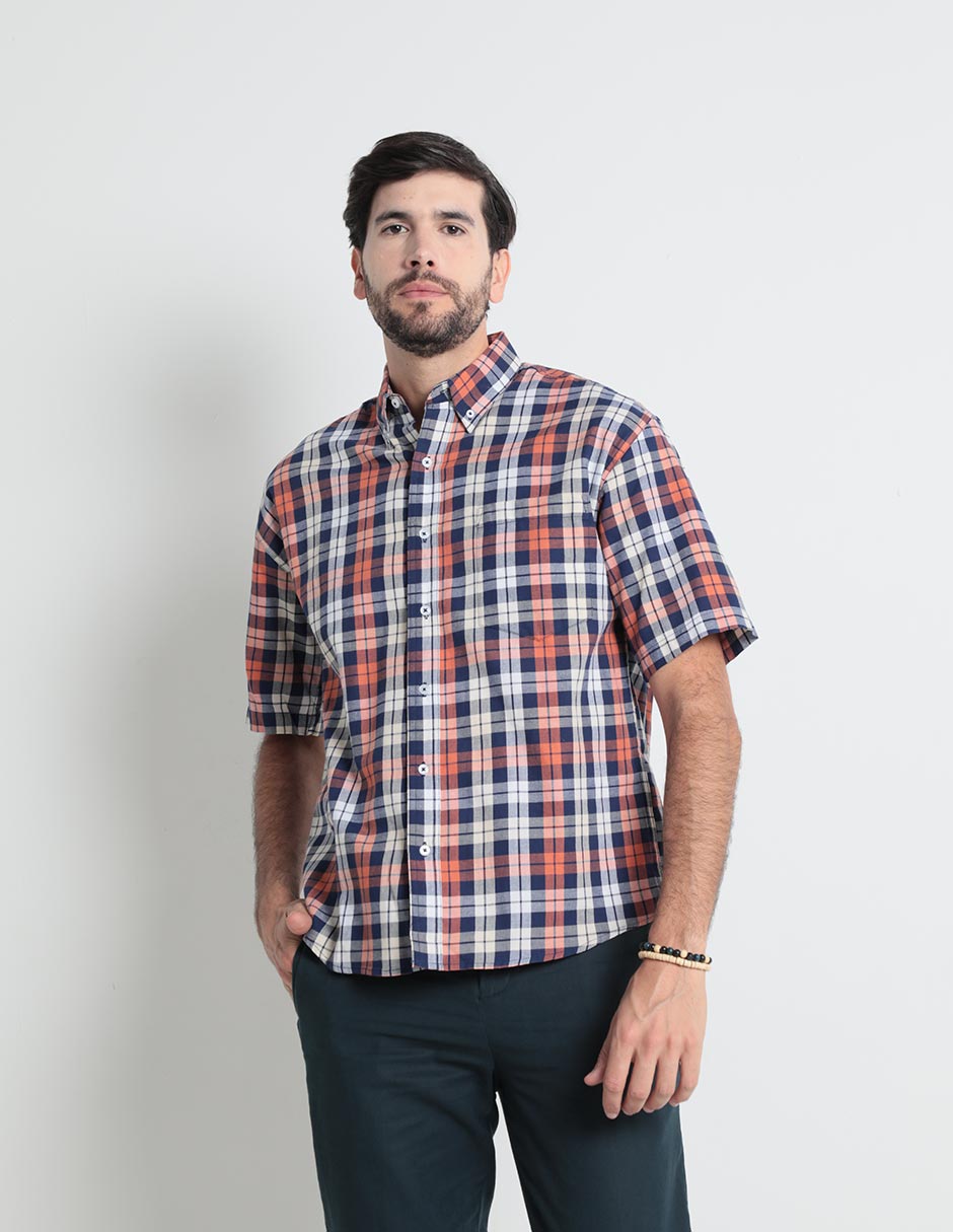 Camisa casual de algodón manga corta para hombre 1
