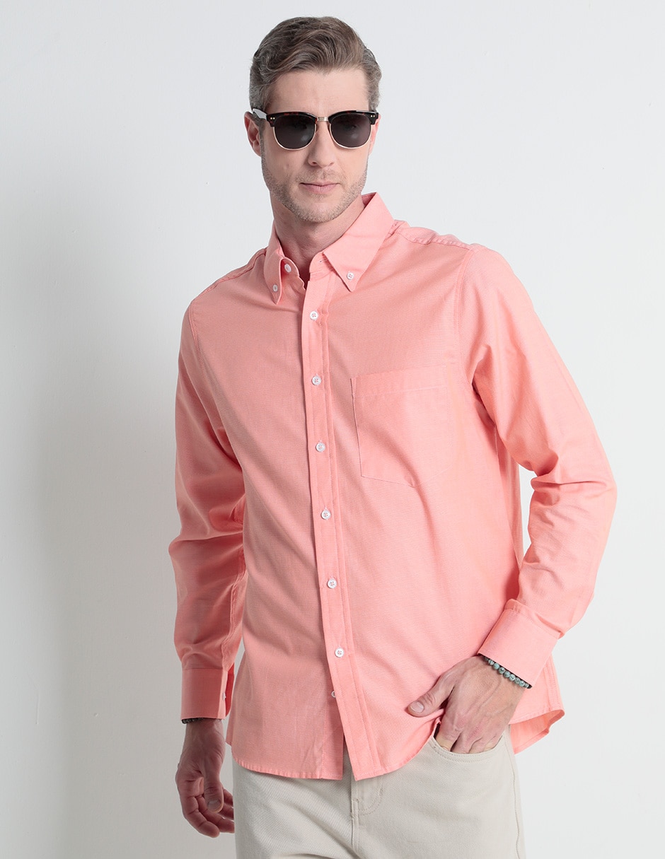 Camisa casual de algodón manga larga para hombre 1