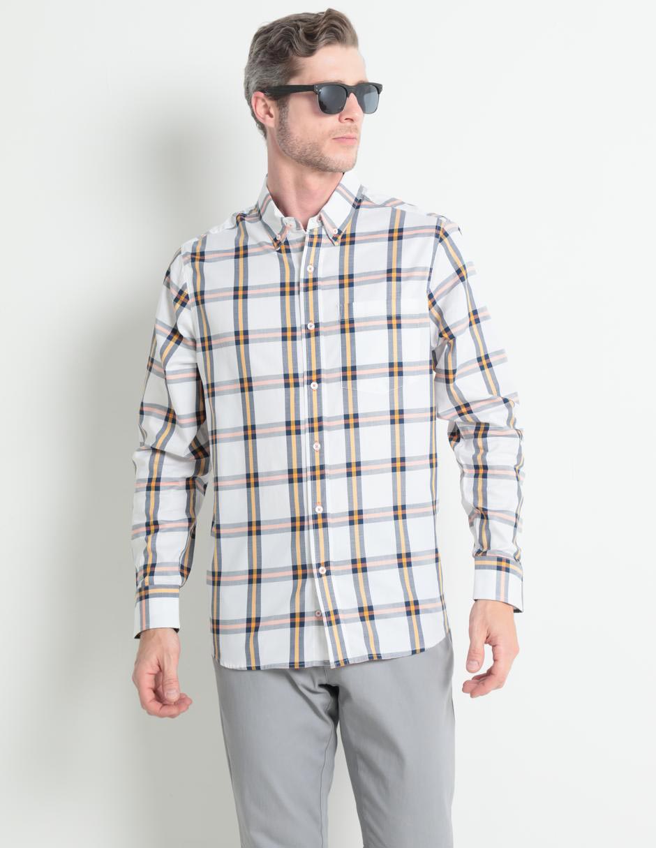 Camisa casual de algodón manga larga para hombre 1