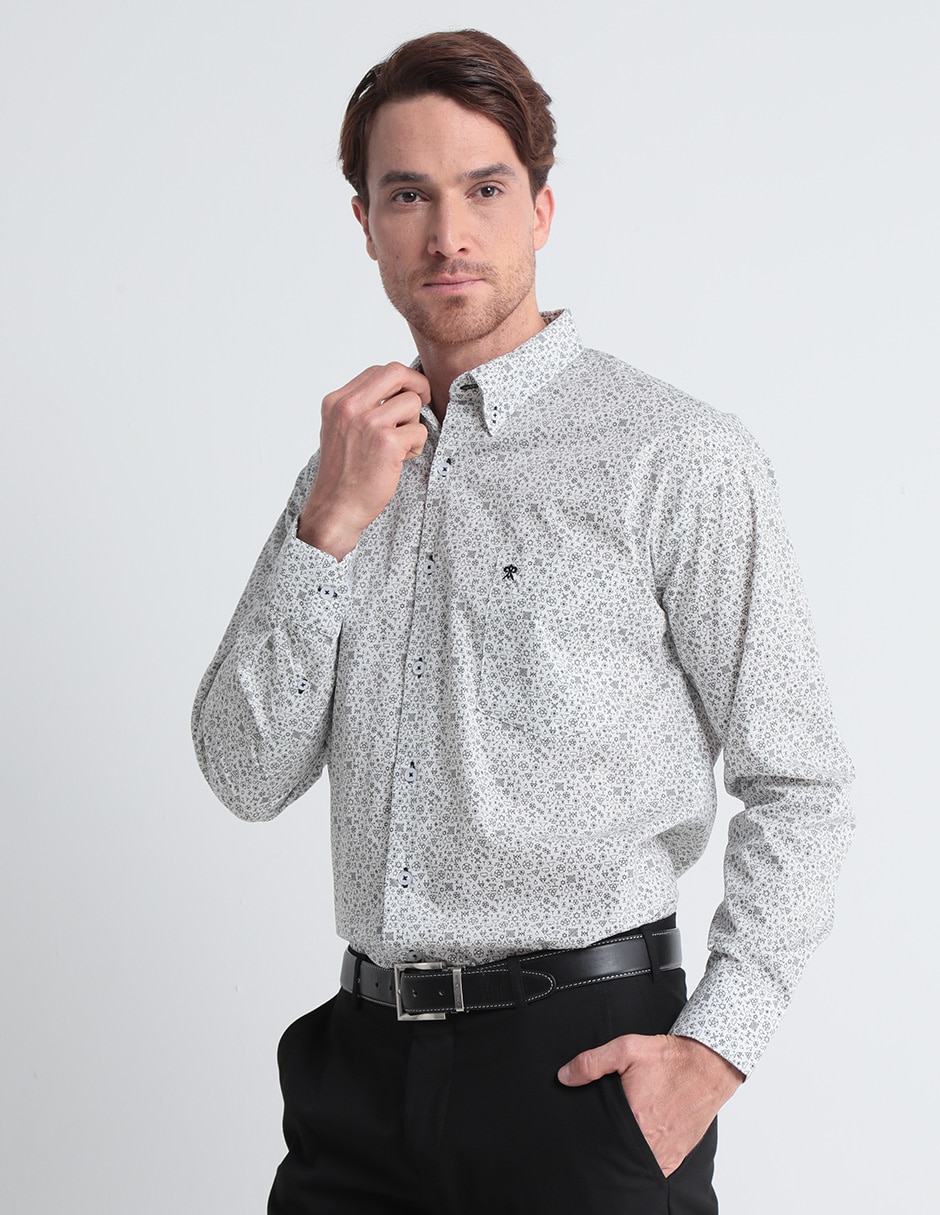 Camisa casual de algodón manga larga para hombre 1
