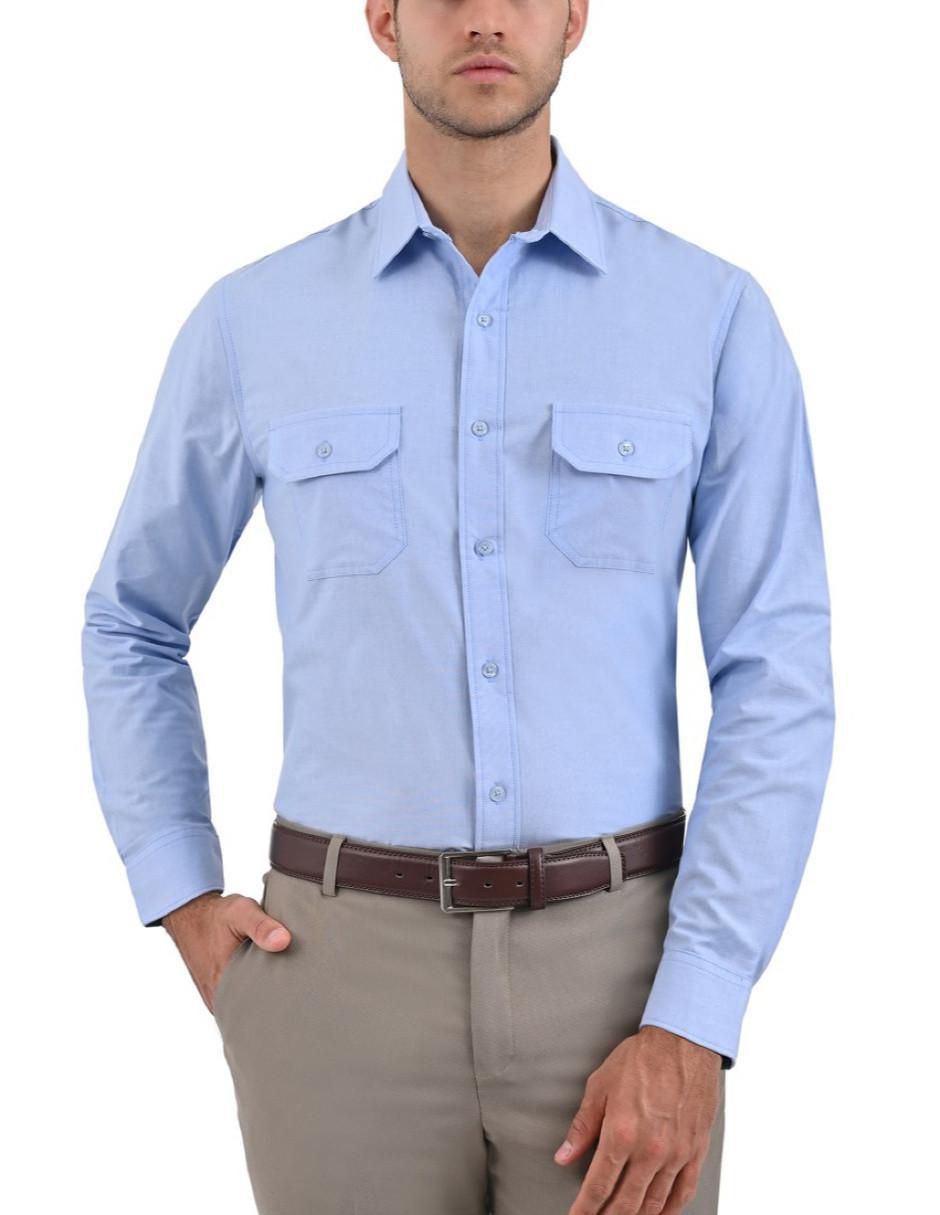 Camisa casual de algodón manga larga para hombre 1