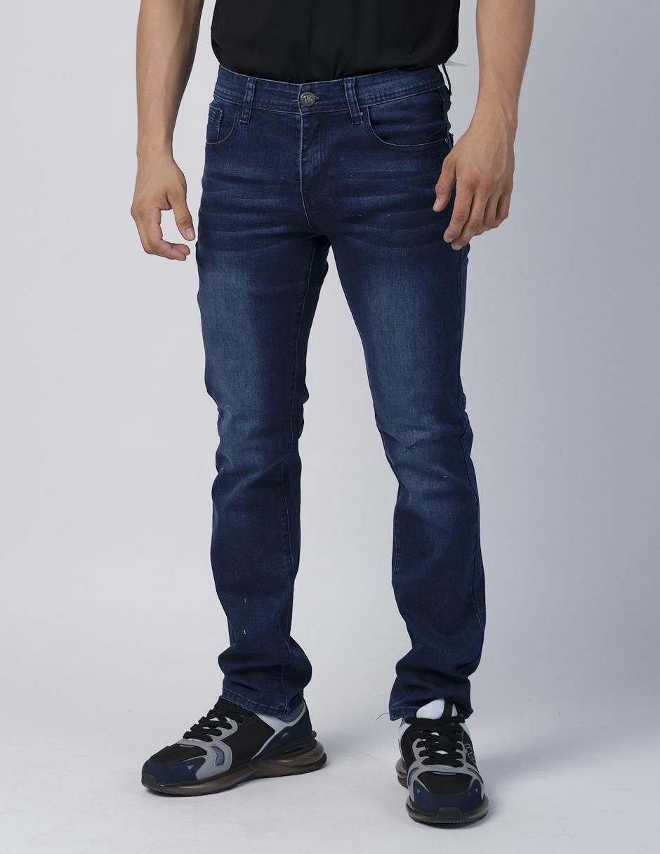 Jeans slim lavado obscuro para hombre