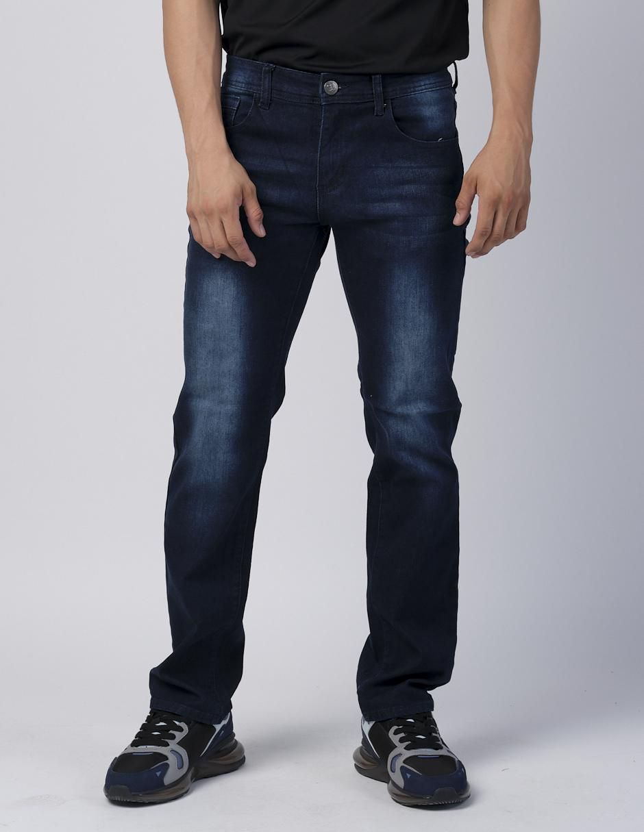 Jeans slim lavado obscuro para hombre