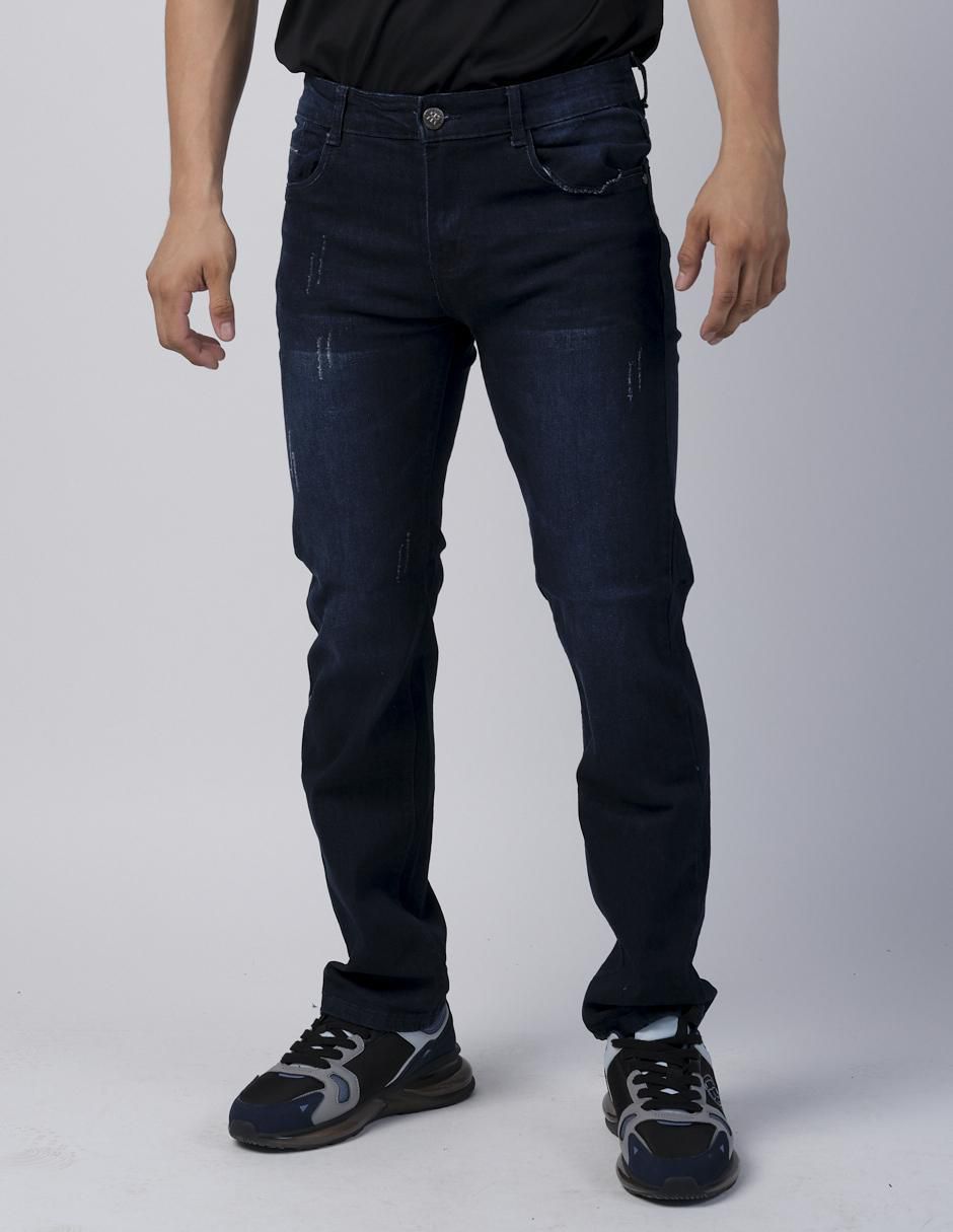 Jeans slim lavado obscuro para hombre