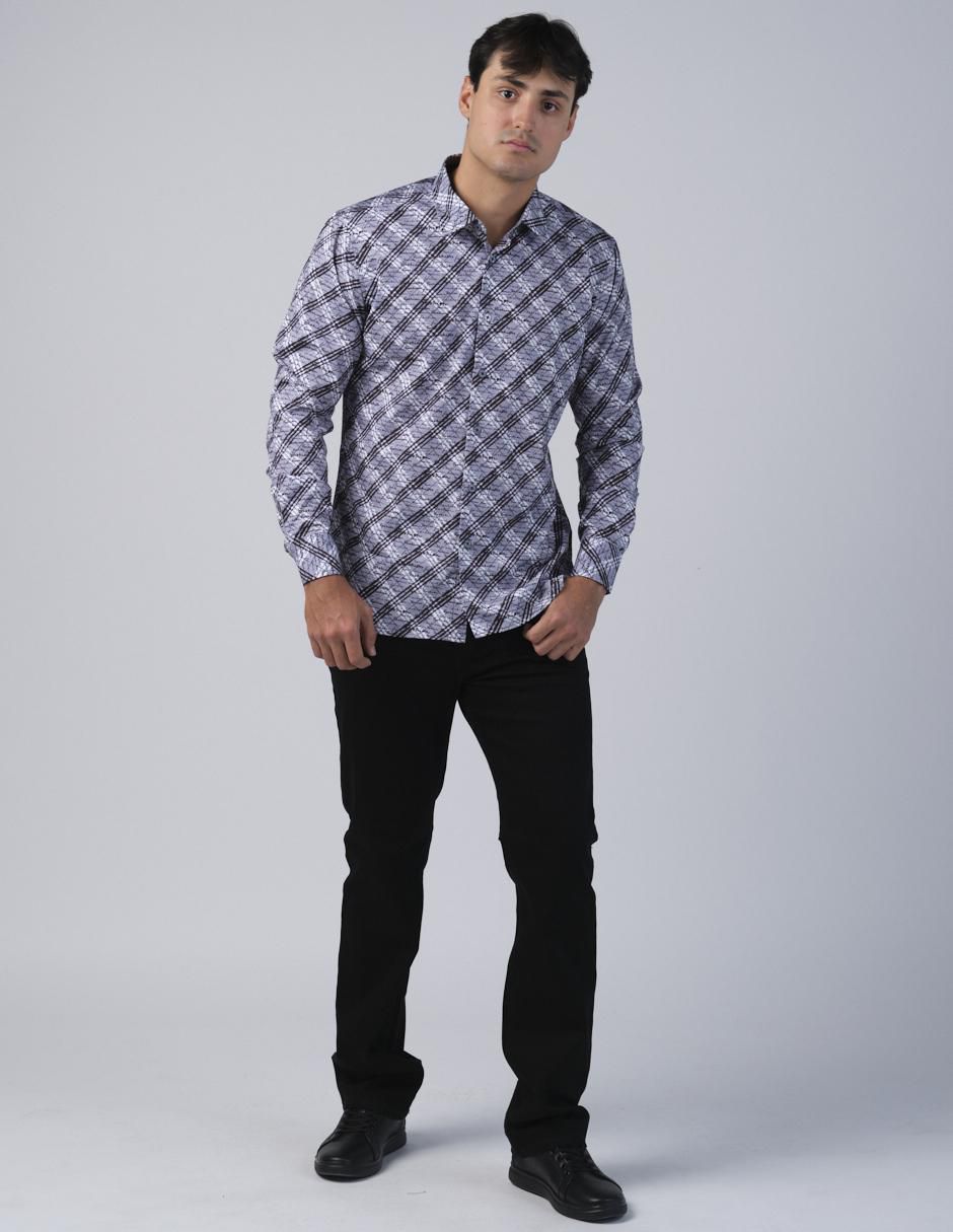 Camisa casual manga larga para hombre 3