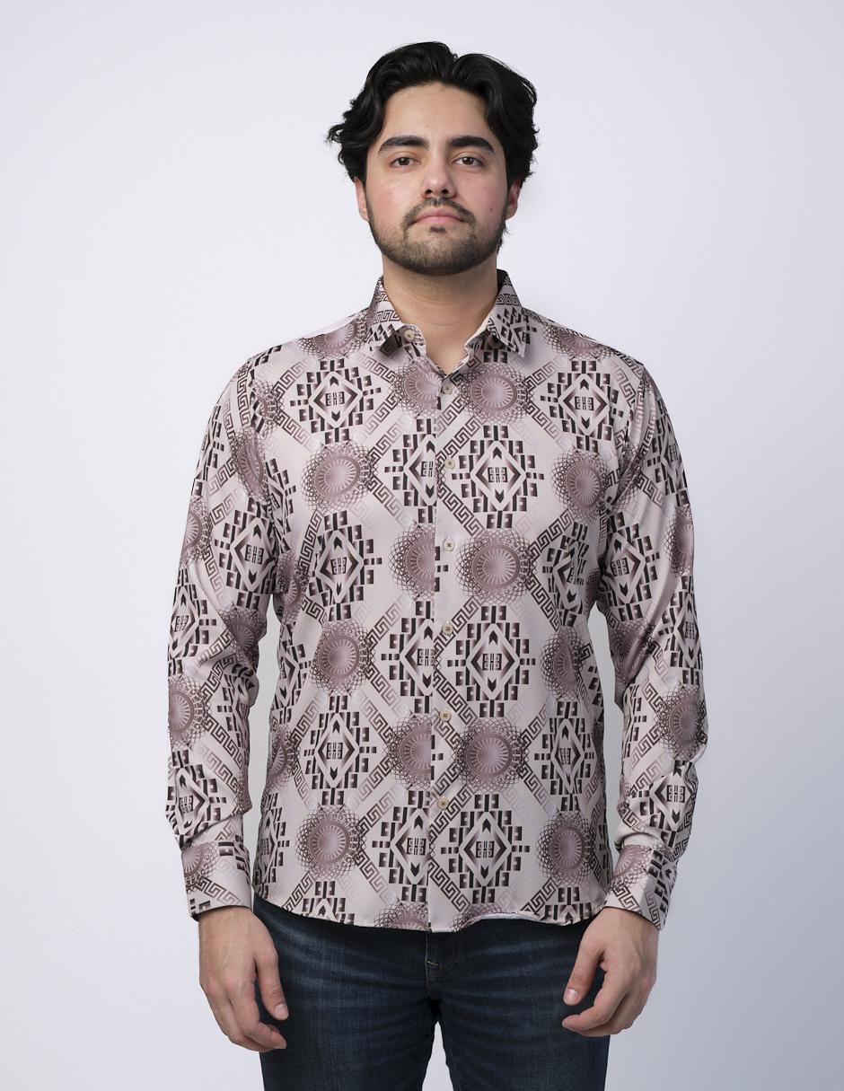 Camisa casual manga larga para hombre