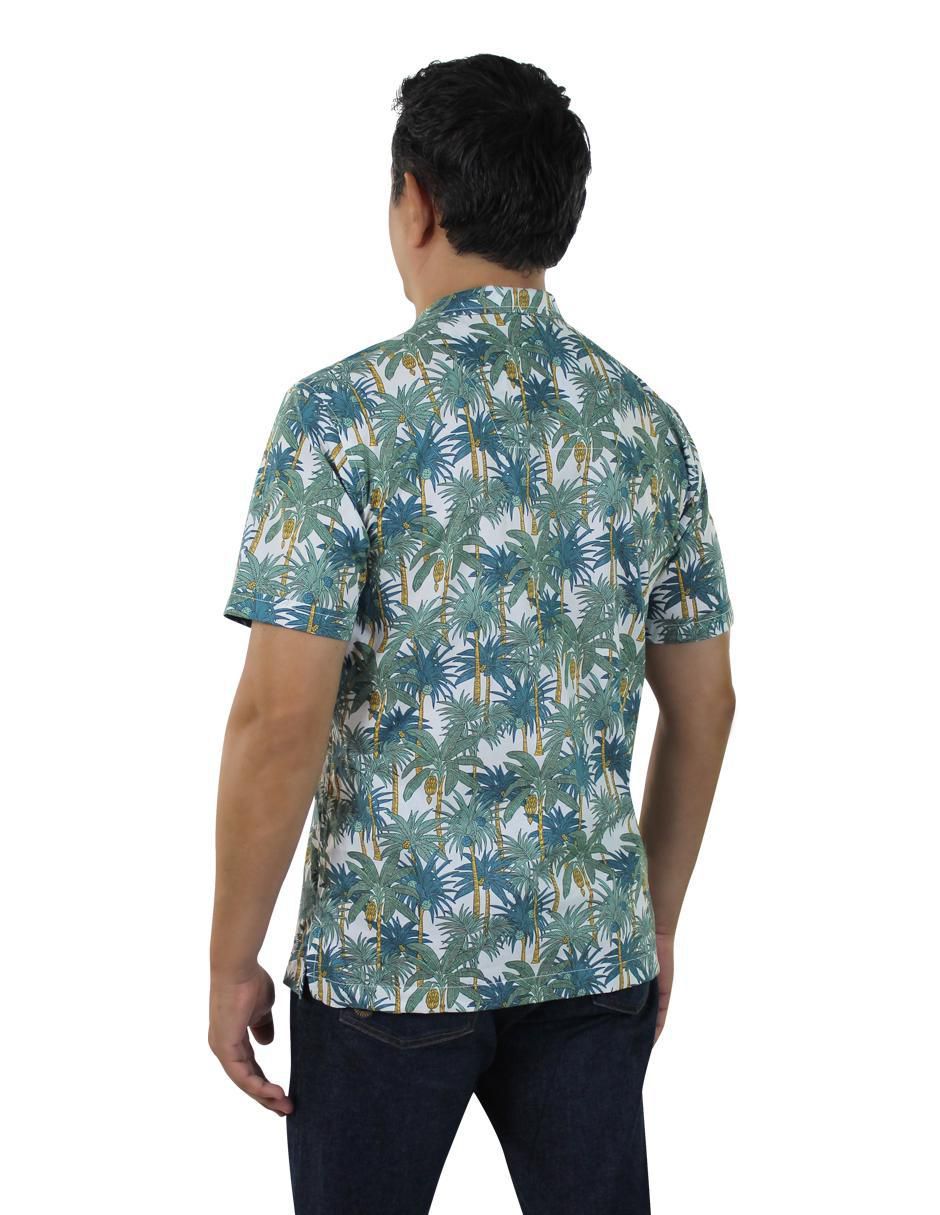 Camisa playa de algodón manga corta para hombre 5