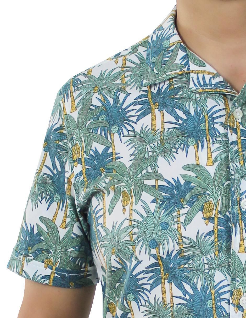 Camisa playa de algodón manga corta para hombre 6