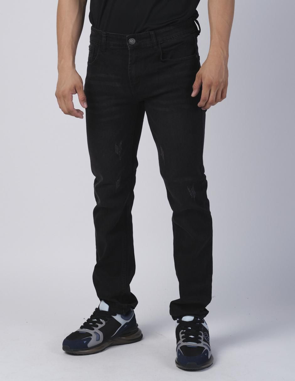 Pantalón Negro Deslavado Hombre Pantalon Skinny Hombre Negro
