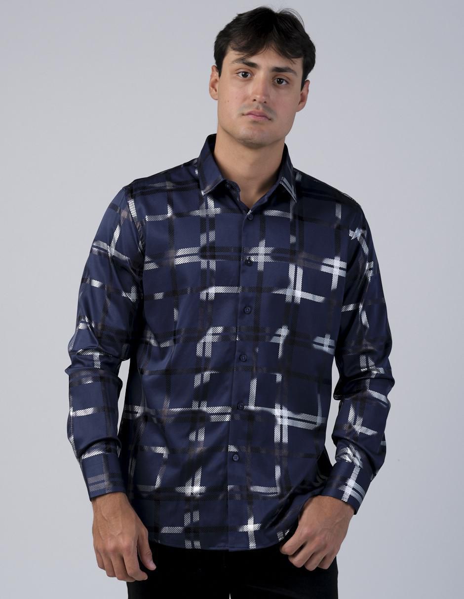 Camisa casual manga larga para hombre