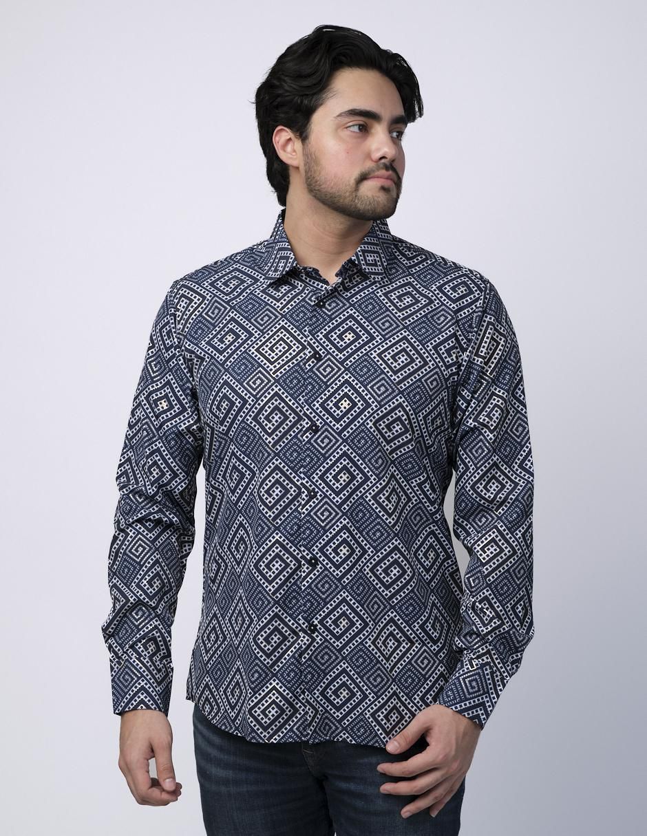 Camisa casual manga larga para hombre