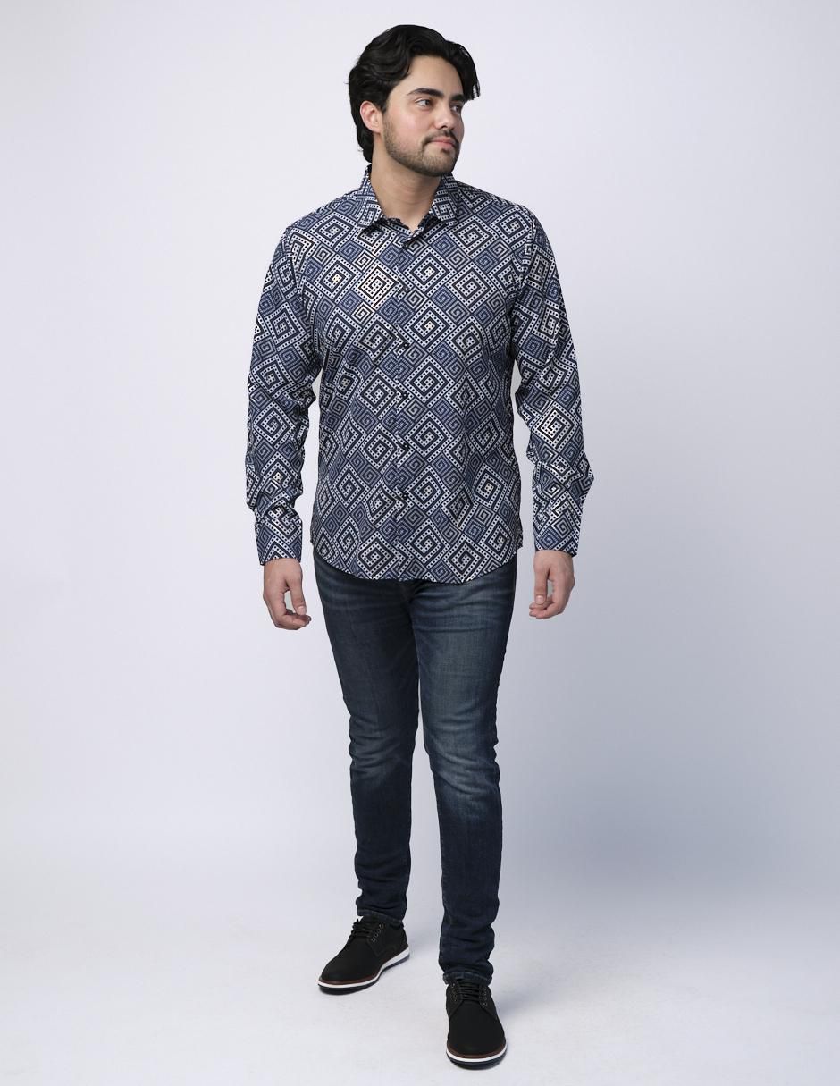 Camisa casual manga larga para hombre 2
