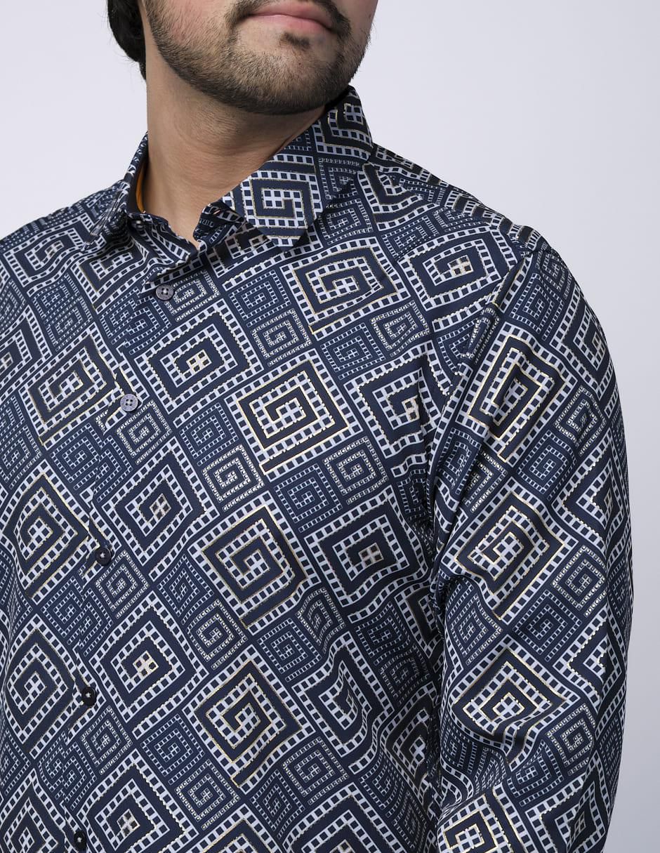 Camisa casual manga larga para hombre 4