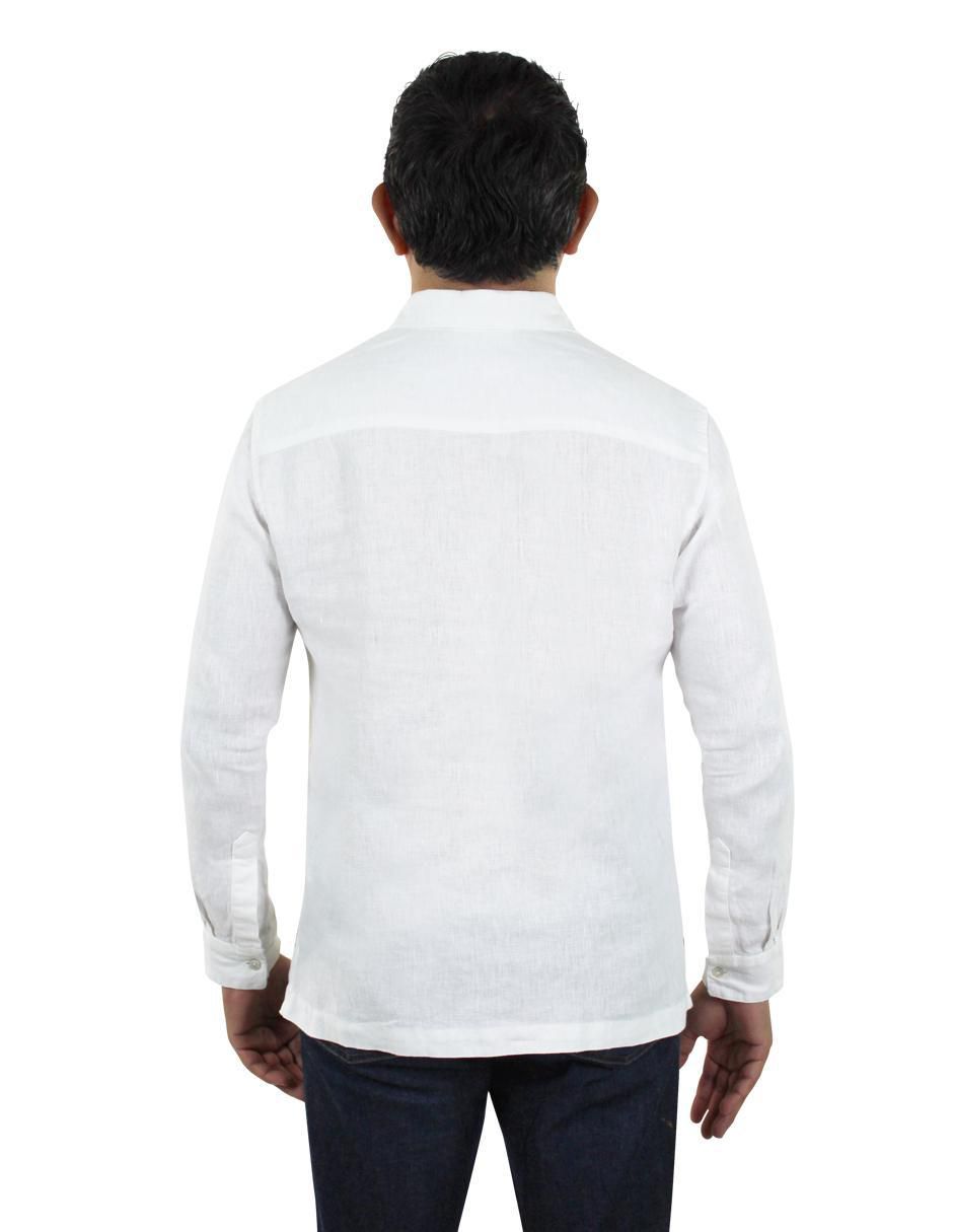 Guayabera manga larga para hombre 4