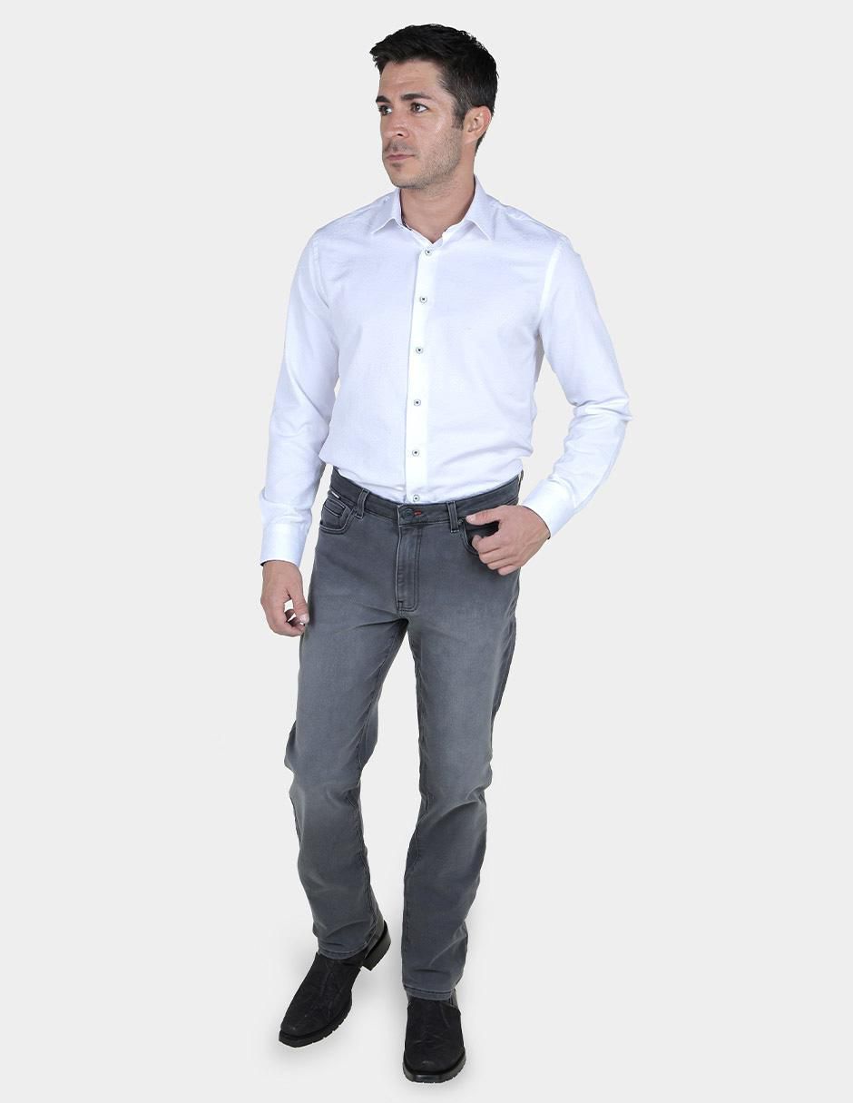 Jeans straight lavado obscuro para hombre 3