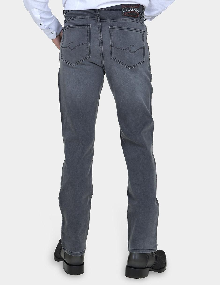 Jeans straight lavado obscuro para hombre 4