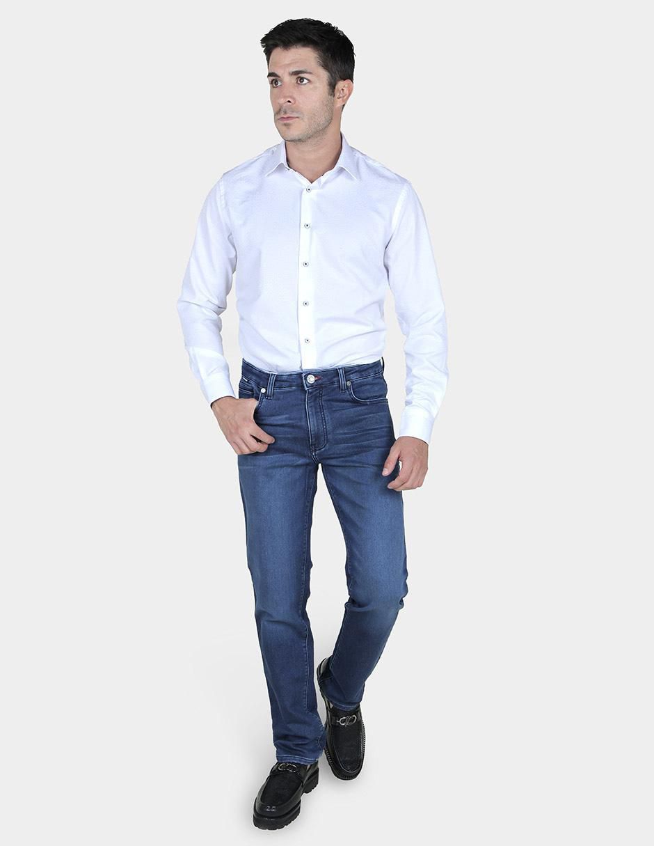 Jeans slim lavado claro para hombre 4