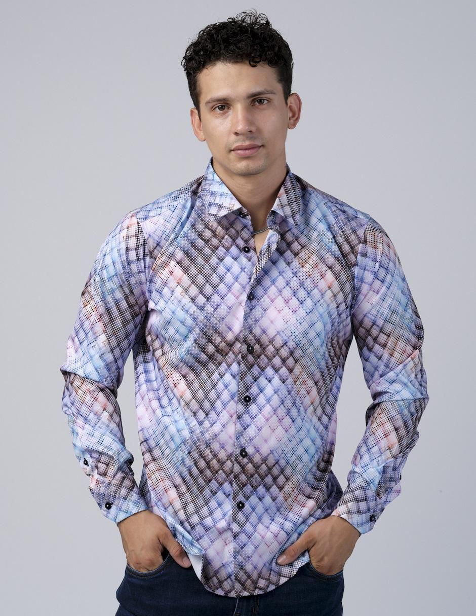 Camisa casual manga larga para hombre
