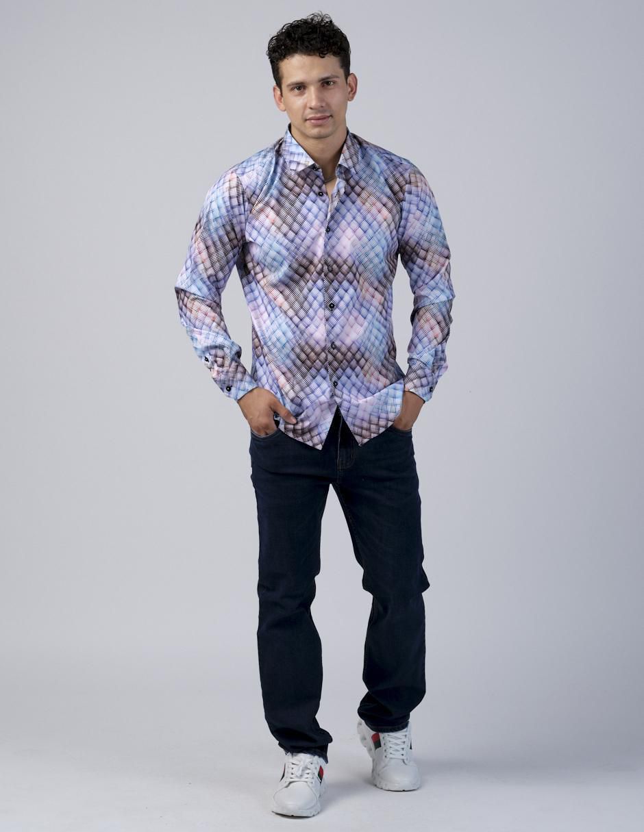 Camisa casual manga larga para hombre 3
