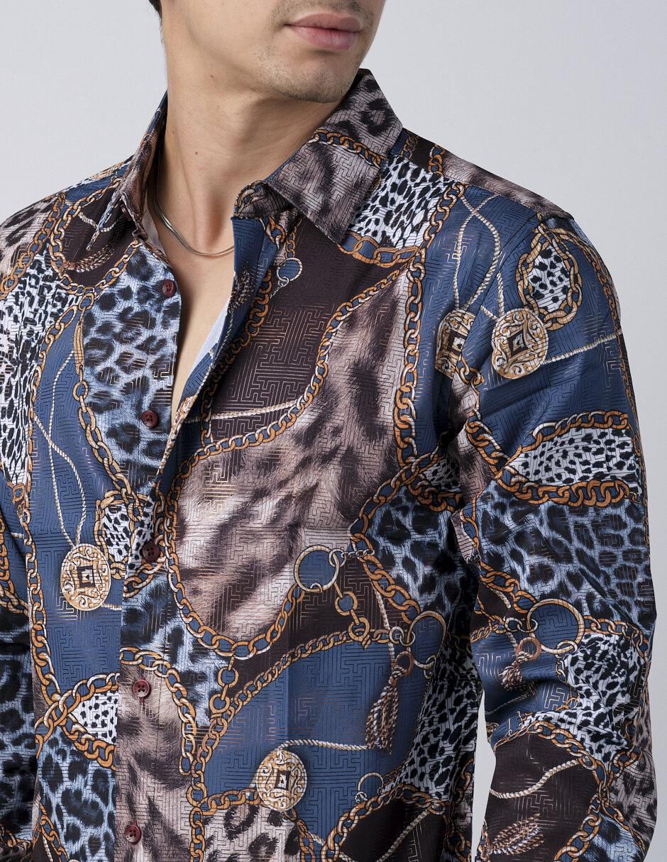 Camisa casual manga larga para hombre 4