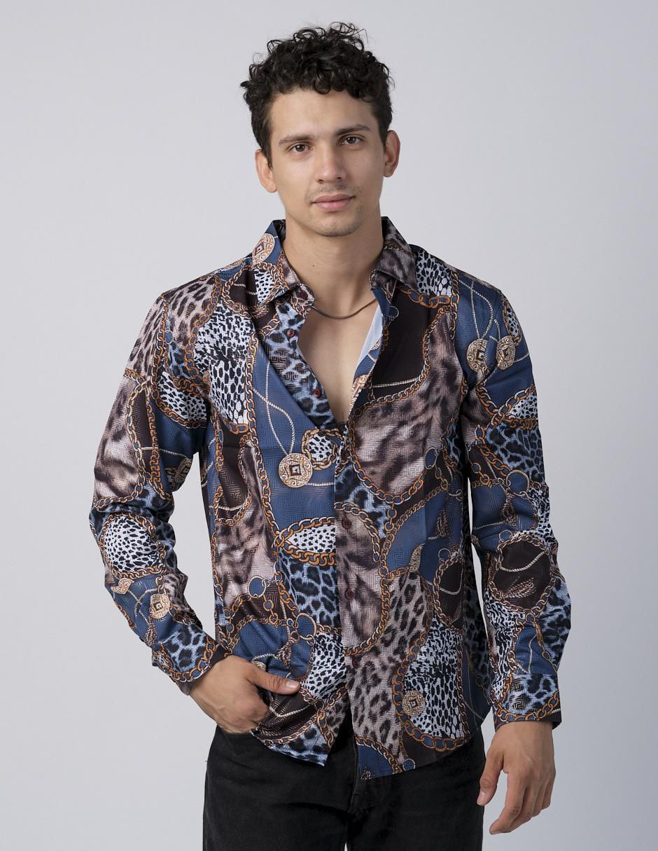 Camisa casual manga larga para hombre