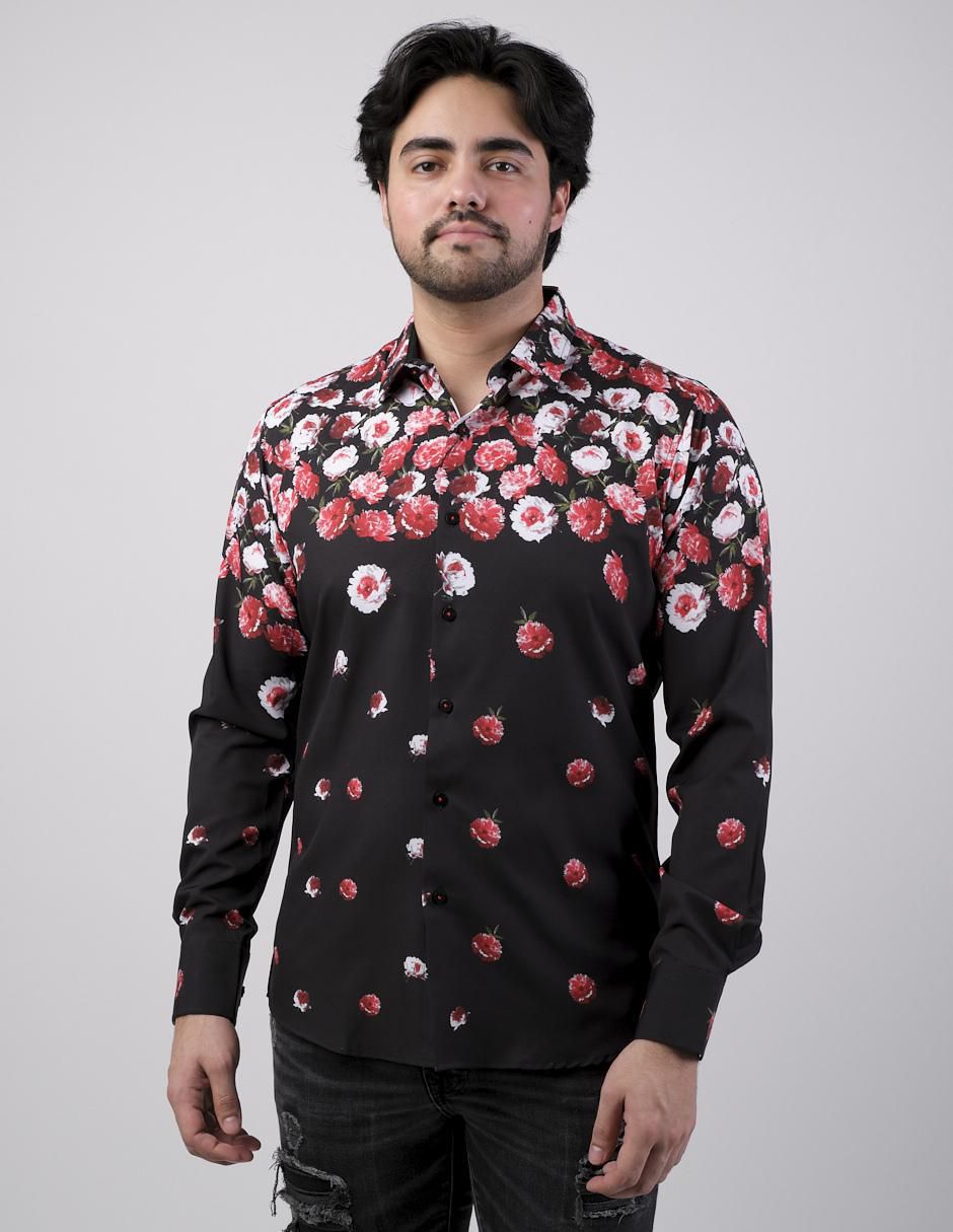 Camisa casual manga larga para hombre