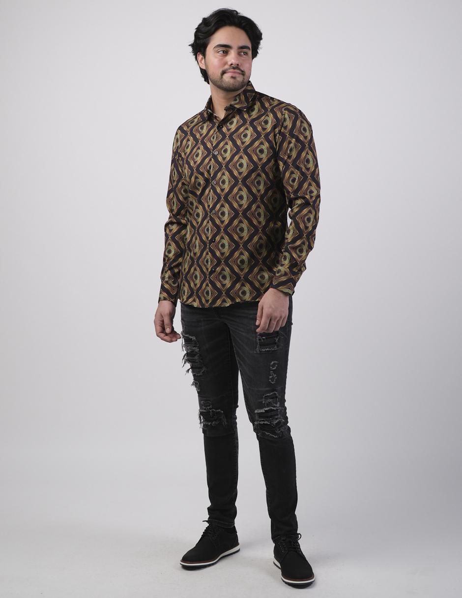 Camisa casual manga larga para hombre 3